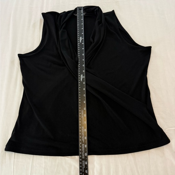 Banana Republic Black Draped Surplice Sleeveless Blouse - XL - Picture 5 of 7